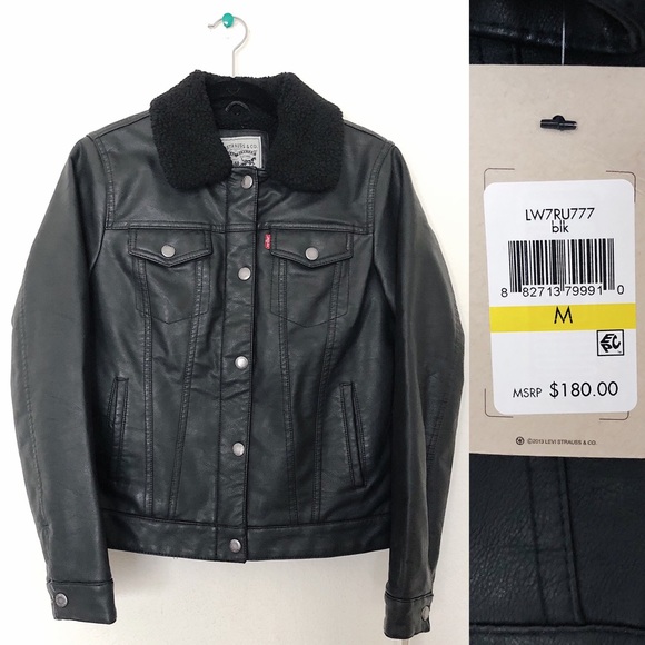 Levi's Jackets & Blazers - New LEVI’S Faux Leather & Shearling Trucker Jacket